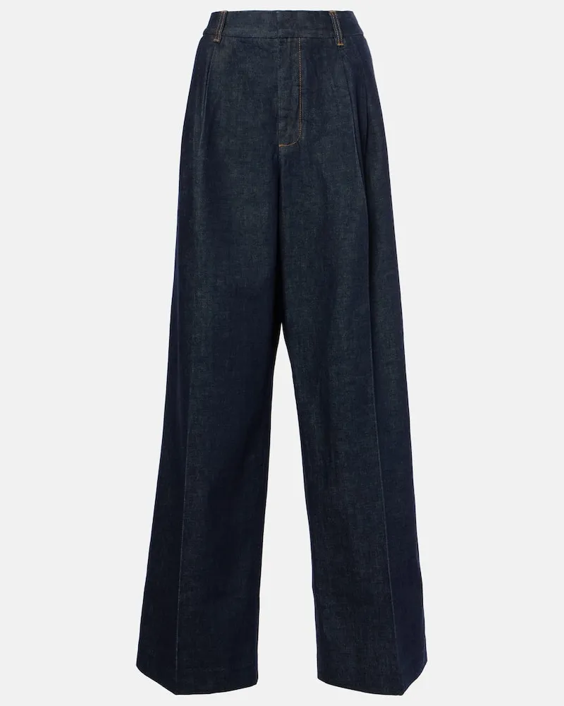 Zimmermann Mid-Rise Wide-Leg Jeans Illustration Blau