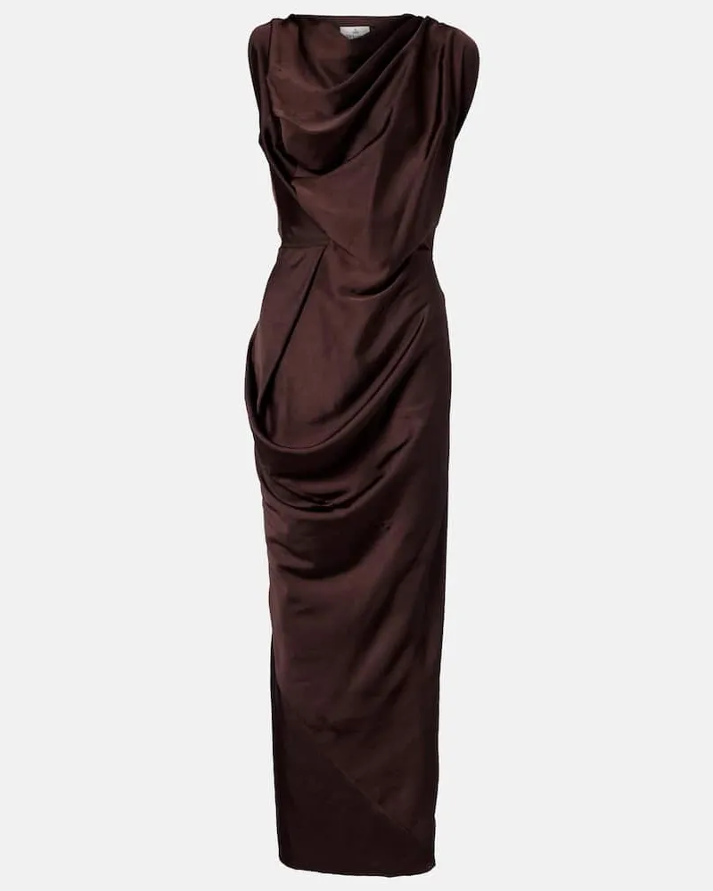 Vivienne Westwood Robe Long Fond aus Satin Braun