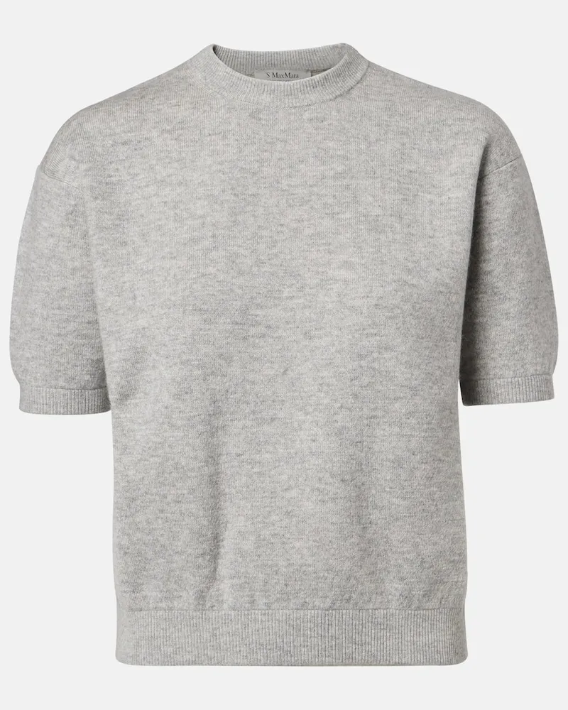 Max Mara T-Shirt aus einem Wollgemisch Grau