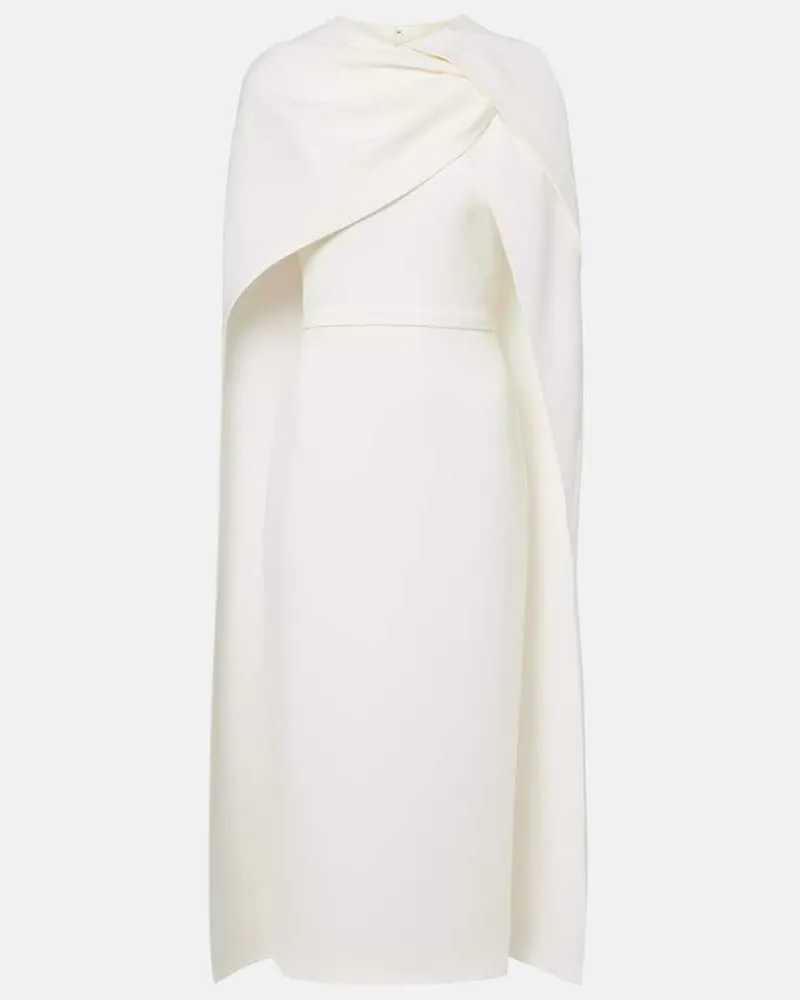 Safiyaa Bridal Midikleid Oria aus Crêpe Weiß