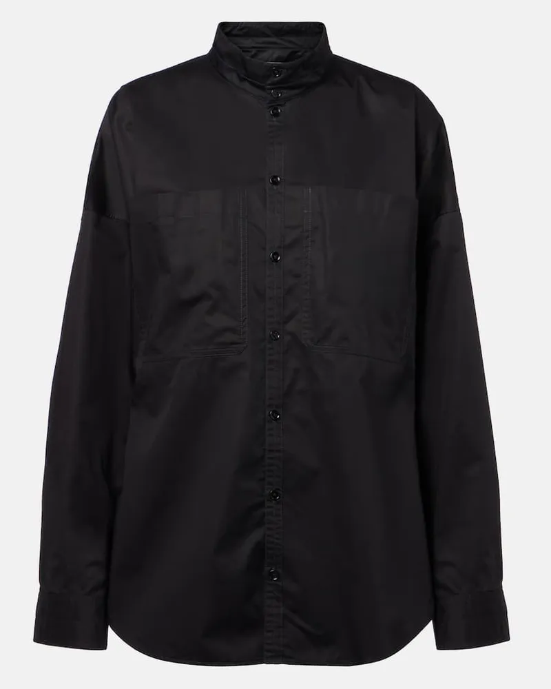 Christophe Lemaire Hemd aus Baumwollsatin Schwarz