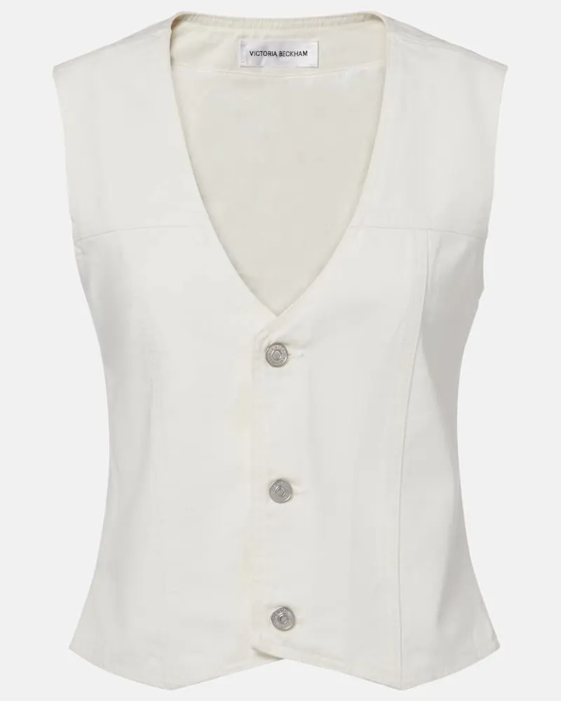 Victoria Beckham Jeansweste Weiß