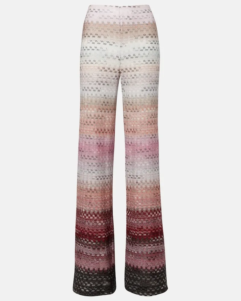Missoni High-Rise-Schlaghose aus Lamé Multicolor