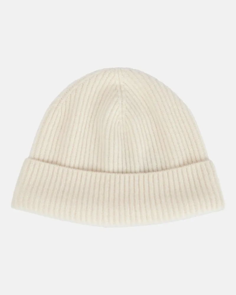 Loro Piana Mütze Fobello aus Kaschmir Weiß
