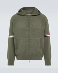 Thom Browne Kapuzenjacke RWB Stripe aus Kaschmir Gruen