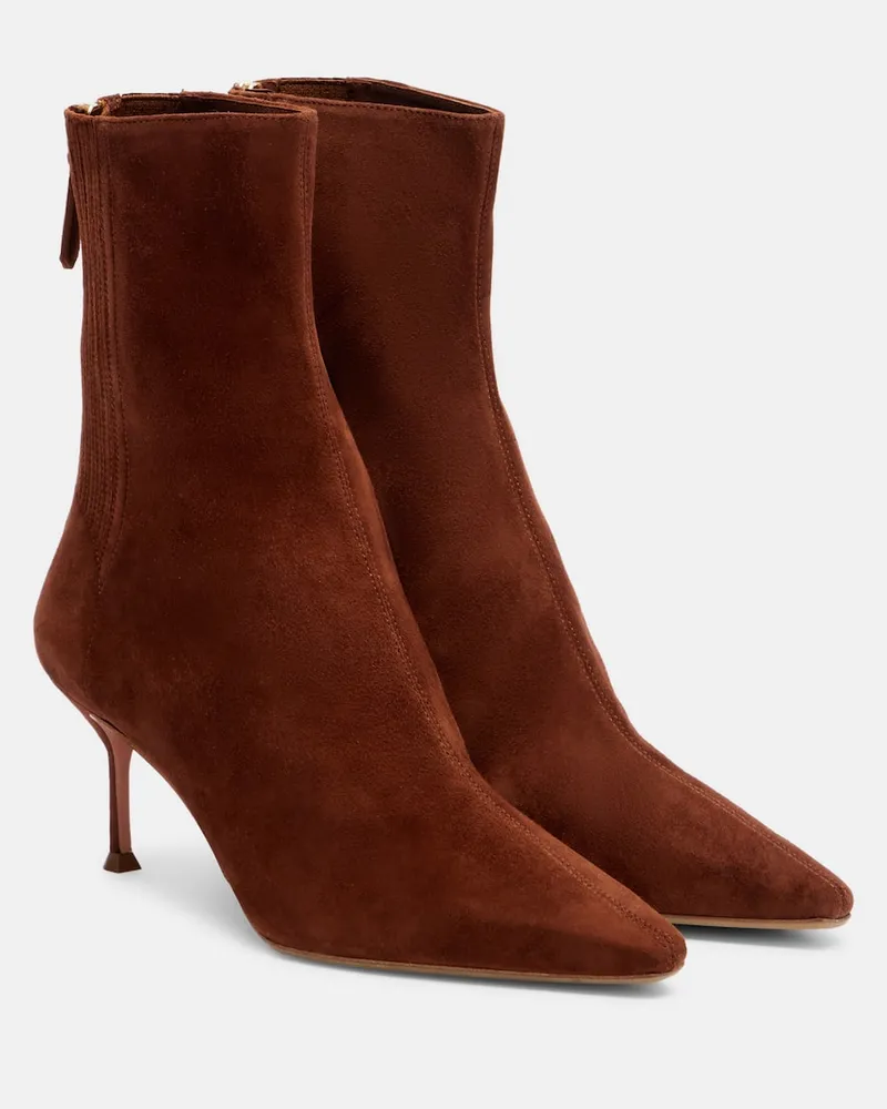 Aquazzura Ankle Boots Saint Honoré 65 Braun