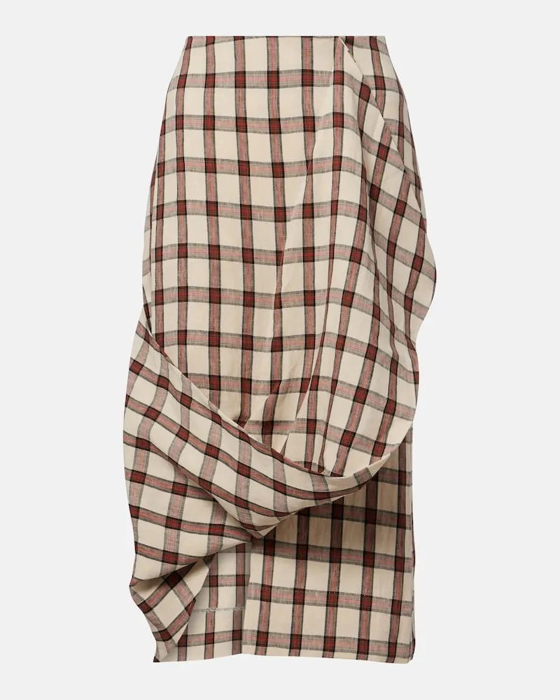 Róhe Róhe Rock aus Leinen Rot