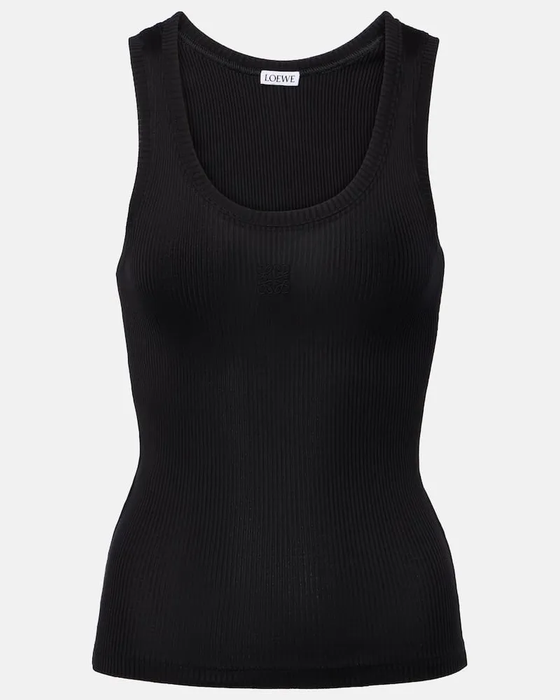 Loewe Top aus Seide Schwarz