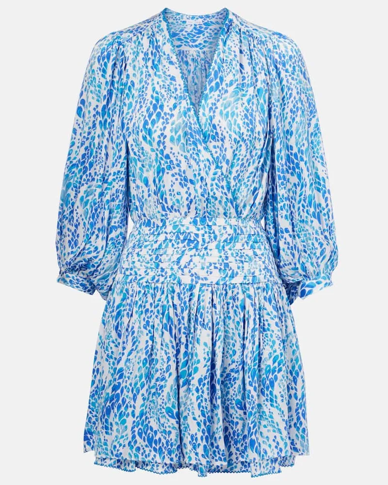 Poupette St Barth Bedrucktes Minikleid Colleen Blau