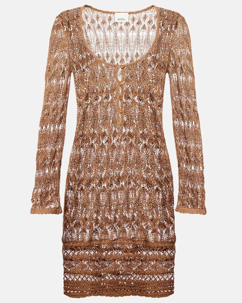 Isabel Marant Minikleid Pia aus Häkelstrick Braun