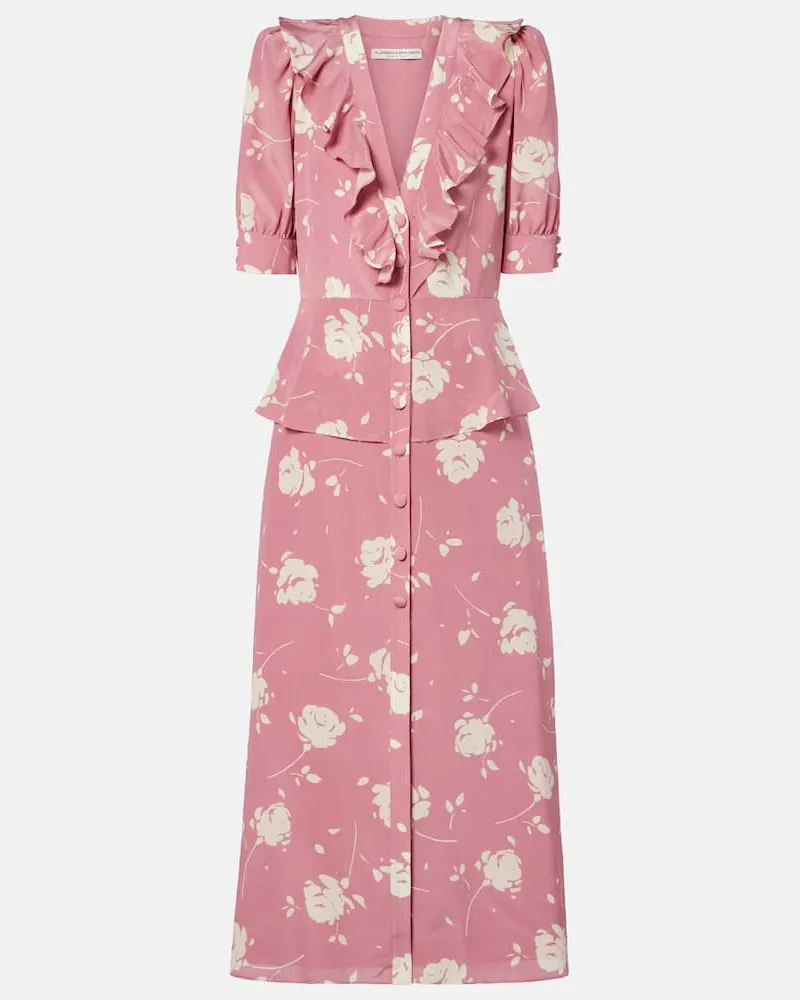 Alessandra Rich Midikleid aus Seide Pink