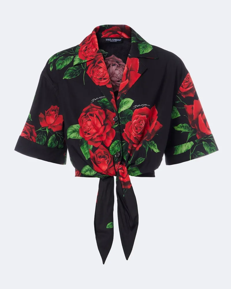 Dolce & Gabbana Cropped-Hemd aus Baumwolle Multicolor