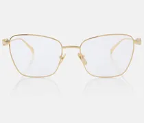 Cat-Eye-Brille mit Kristallen