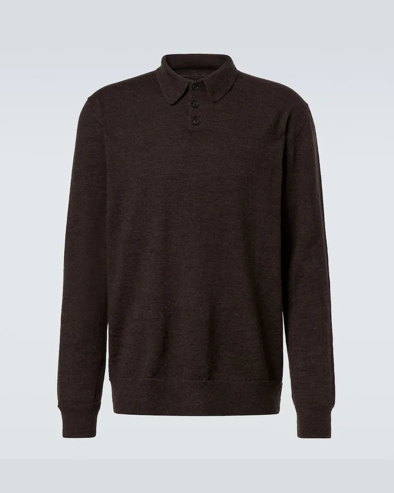 Maison Margiela Polopullover aus Wolle Braun