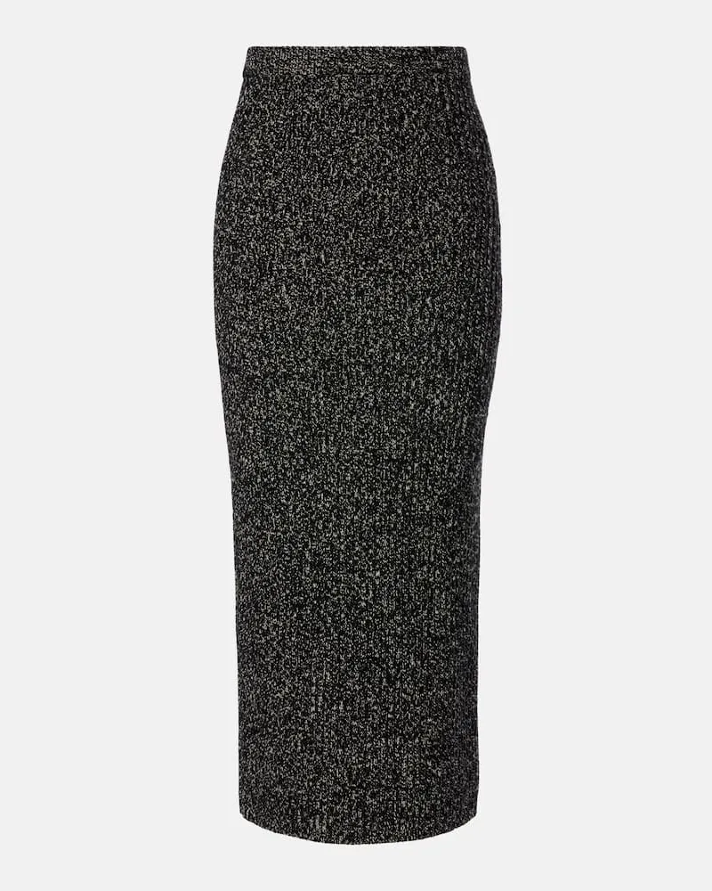 Max Mara Bleistiftrock Rodano aus einem Wollgemisch Schwarz