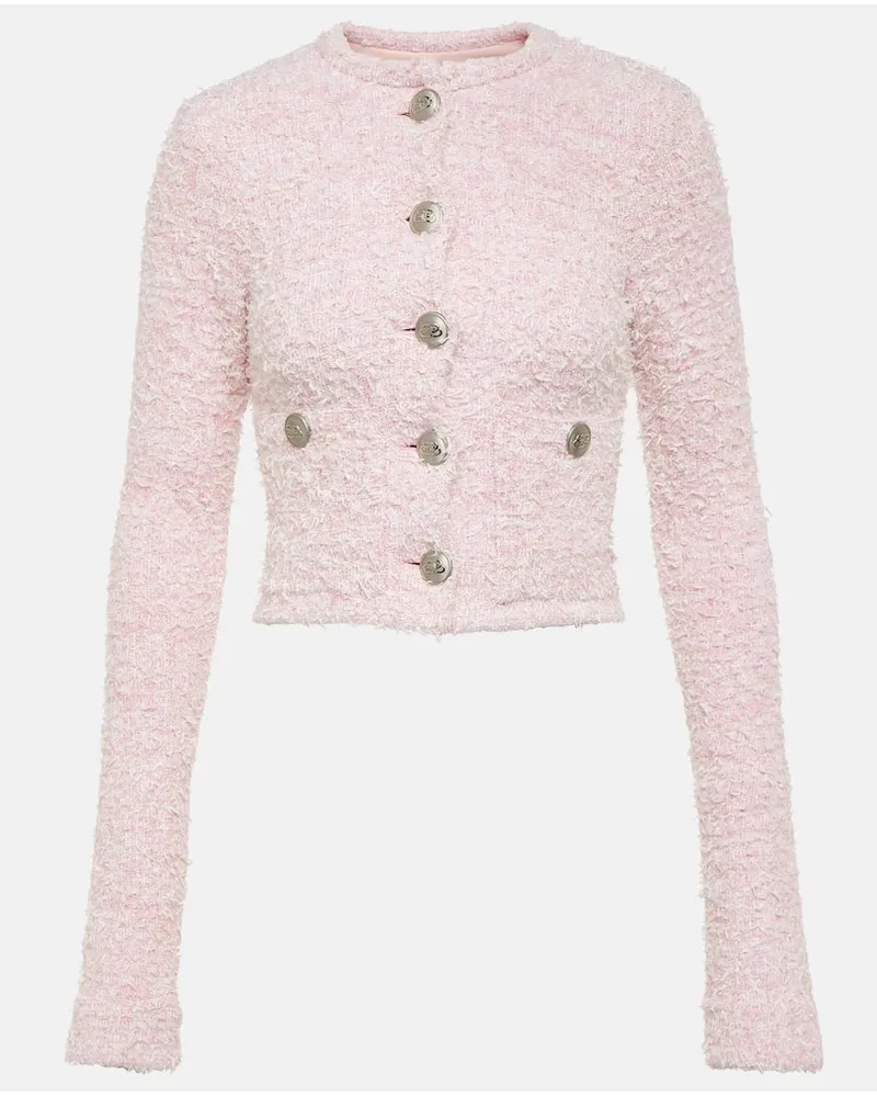 Balenciaga Cropped-Cardigan aus einem Baumwollgemisch Pink