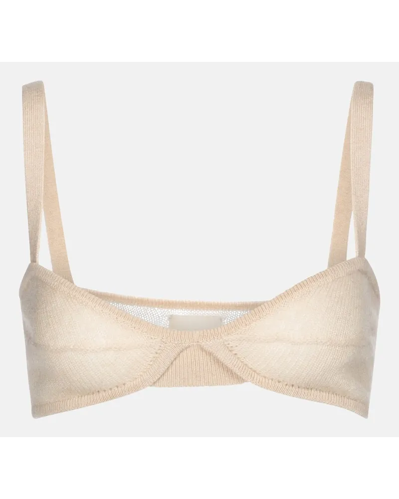 KHAITE Bralette Eda aus Kaschmir Beige