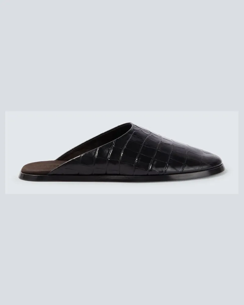Fear of God Slippers aus Leder Schwarz