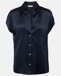 Vince Bluse aus Seidensatin Blau