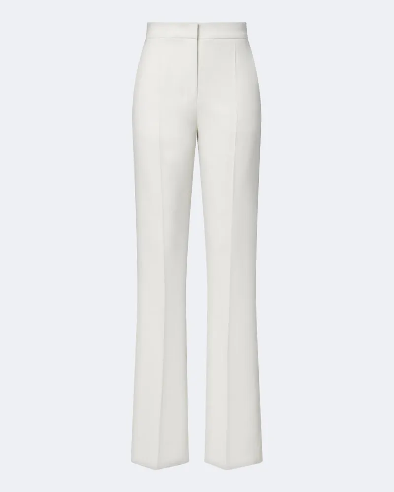 Max Mara Gerade Hose Elegante aus Cady mit Satin Weiß
