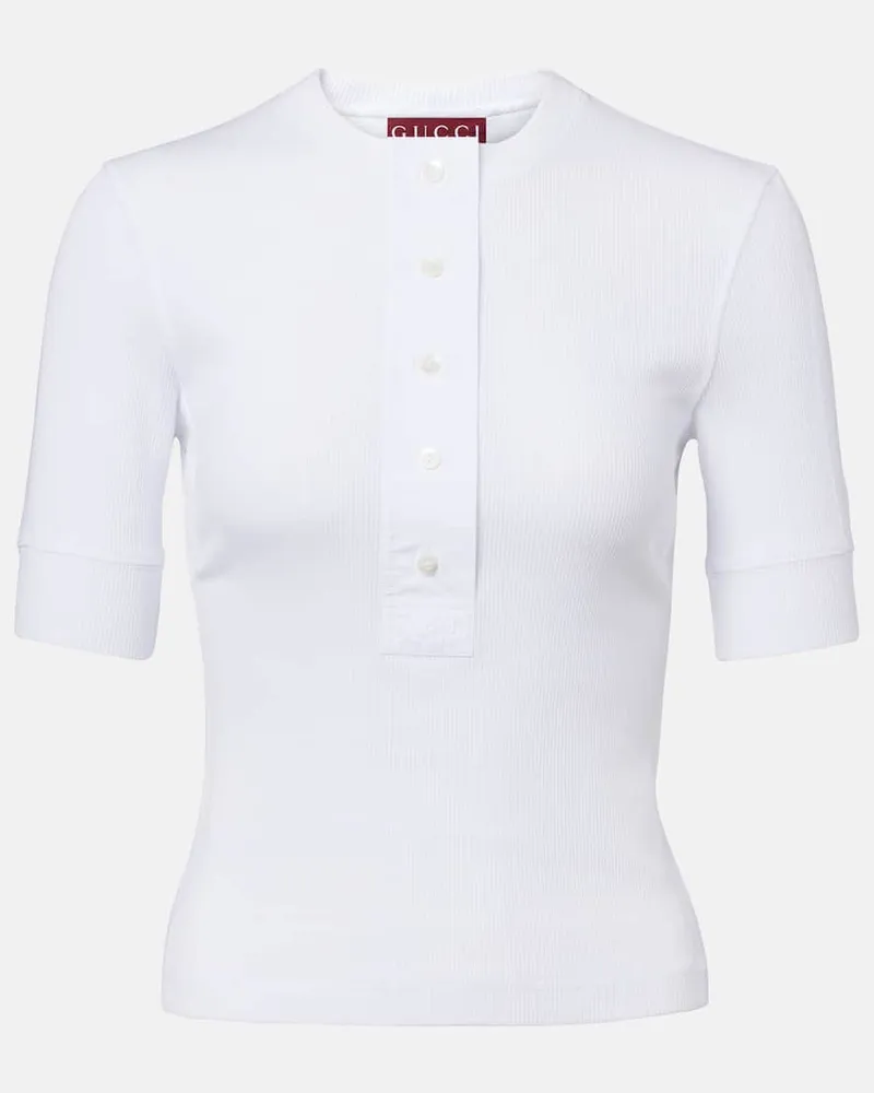 Gucci Top aus Baumwolle Weiß