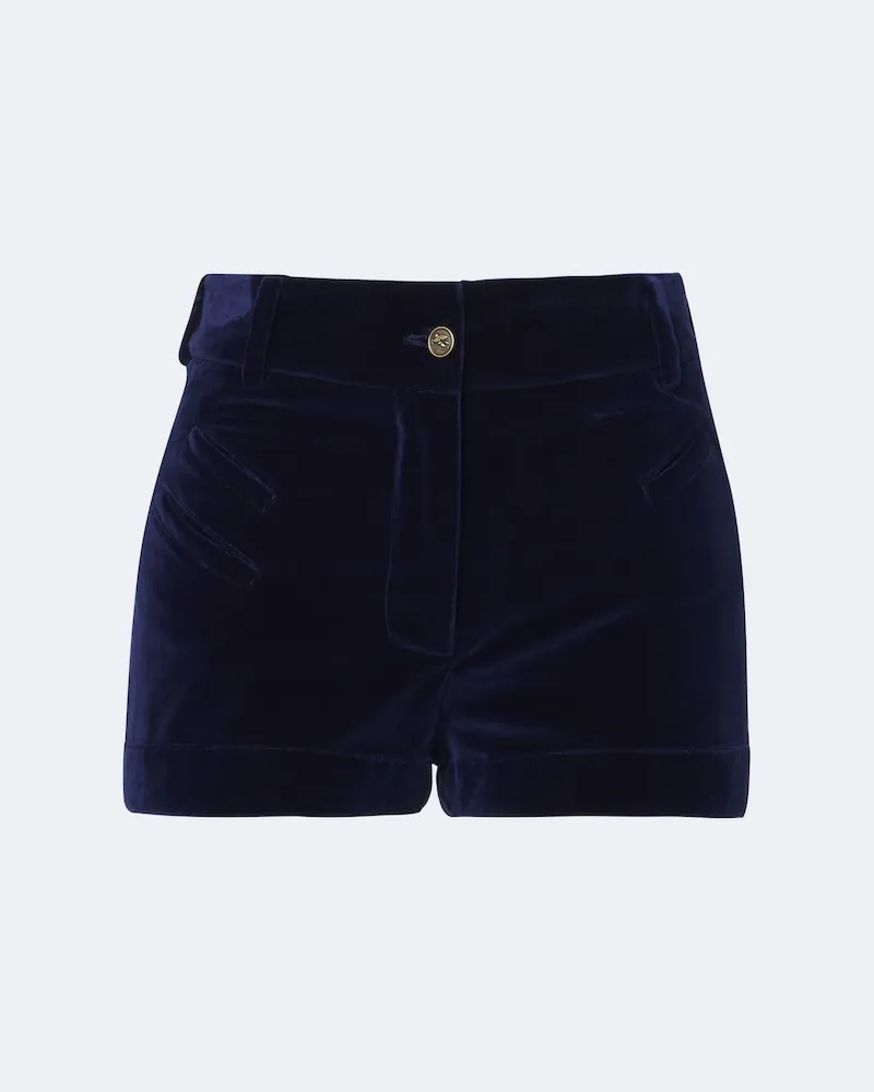 Etro Shorts aus Baumwollsamt Blau