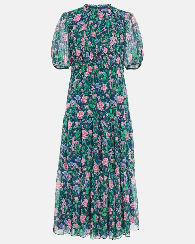 Diane von Furstenberg Midikleid Blossom aus Chiffon Multicolor