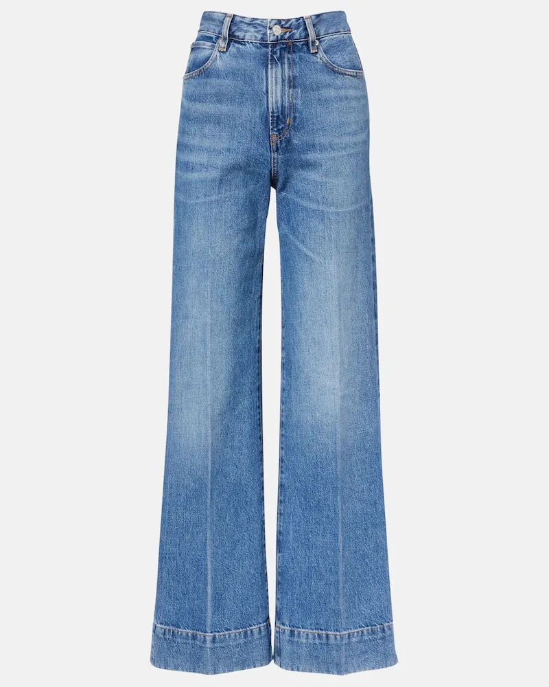 Frame Denim High-Rise Flared Jeans Slice Blau