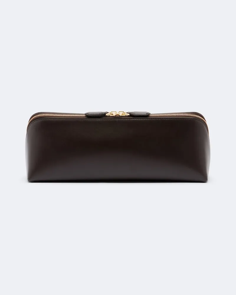 Alaïa Alaïa Clutch Delta Small aus Leder Braun