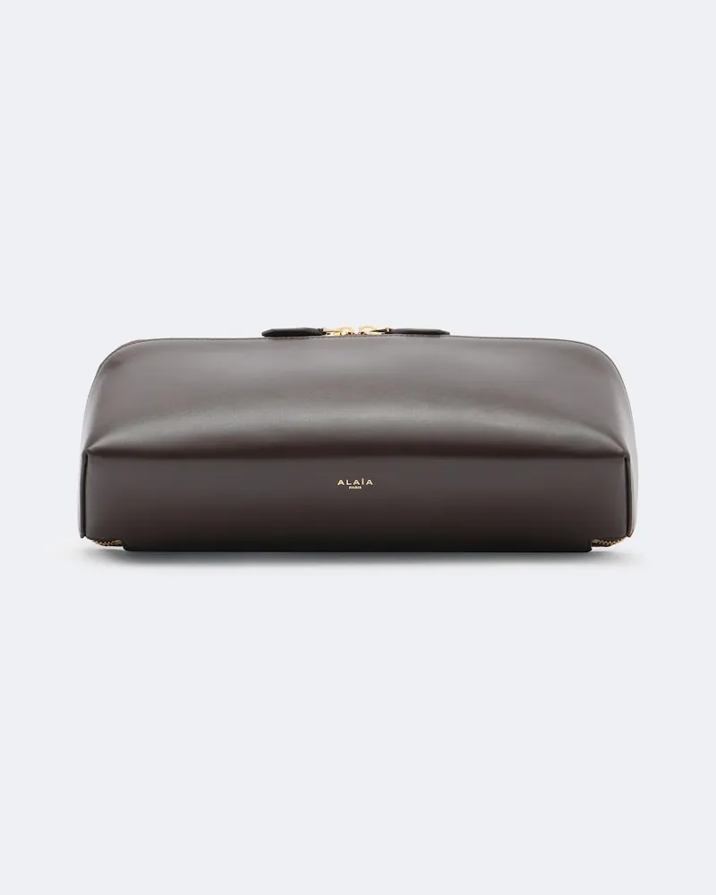 Alaïa Alaïa Clutch Delta Small aus Leder Braun