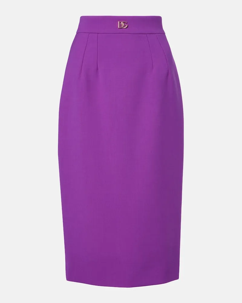 Dolce & Gabbana Midirock aus Schurwolle Lila