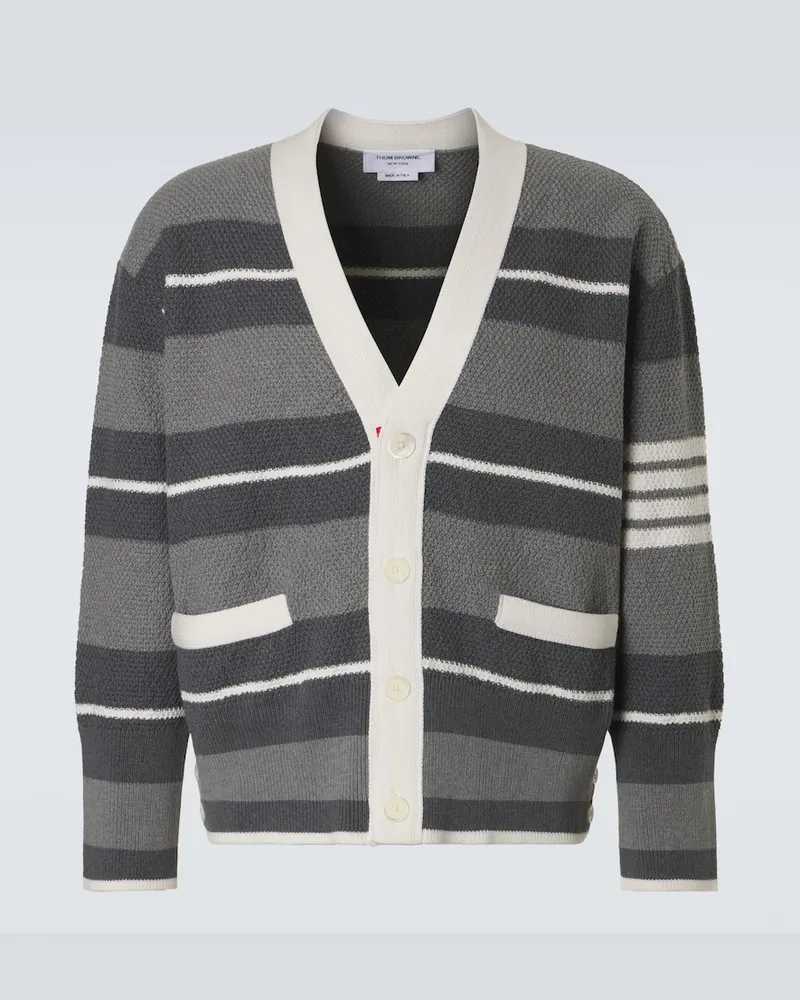 Thom Browne Cardigan aus Baumwolle Grau
