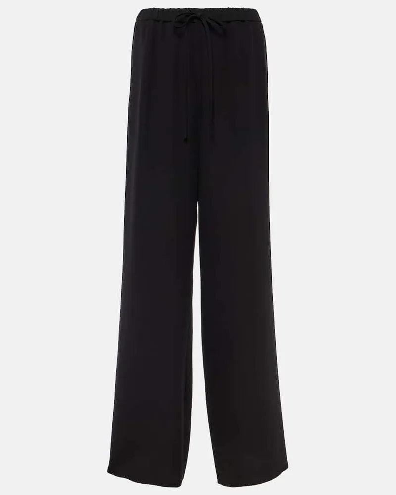 Valentino Garavani Weite High-Rise-Hose aus Cady Couture Schwarz