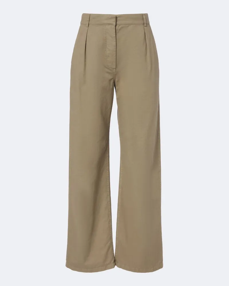 The Row Gerade Hose Adler aus Baumwolle und Kaschmir Beige