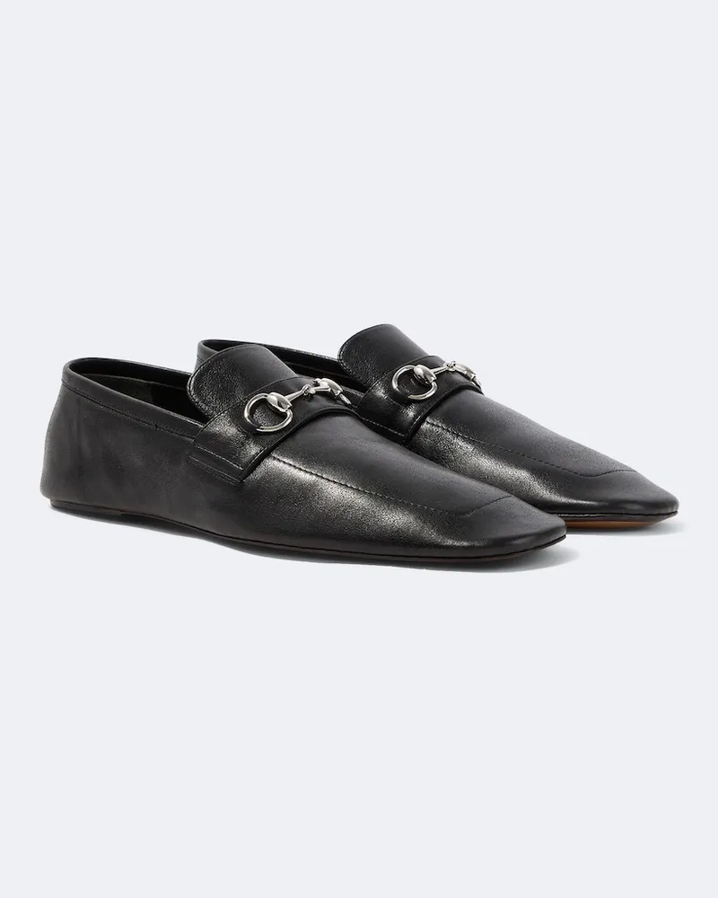 Gucci Loafers Horsebit aus Leder Schwarz