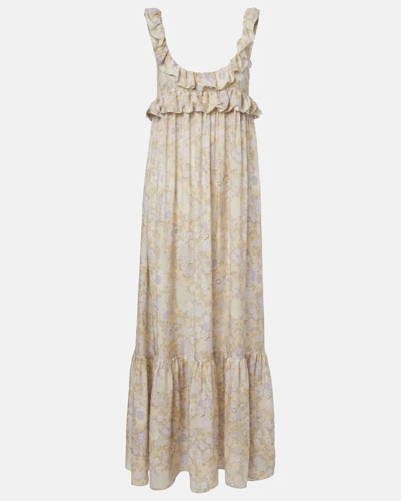 Chloé Chloé Maxikleid aus Seiden-Charmeuse Multicolor