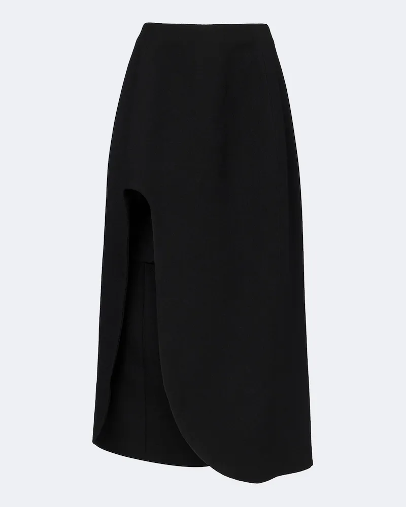 Jil Sander Midirock aus Schurwolle Schwarz