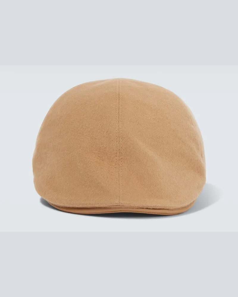 Giorgio Armani Schiebermütze aus einem Wollgemisch Beige