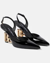 Dolce & Gabbana Slingback-Pumps Lollo aus Lackleder Schwarz