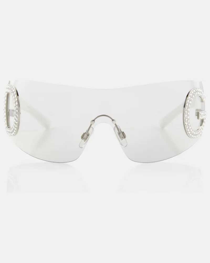 Dolce & Gabbana Verzierte Sonnenbrille Re-Edition Weiß