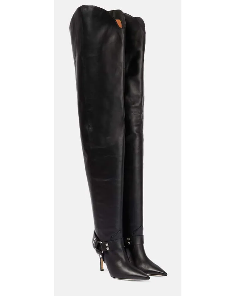 Paris Texas Overknee-Stiefel June aus Leder Schwarz