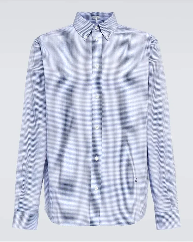 Loewe Hemd aus Baumwollpopeline Blau