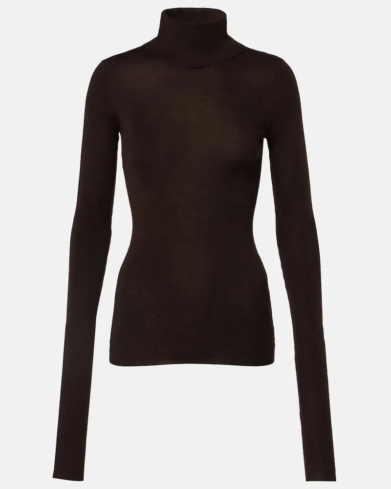 FRANKIE Shop Rollkragenpullover Utica Thin Braun