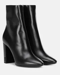 Saint Laurent Ankle Boots Lou 95 aus Leder Schwarz