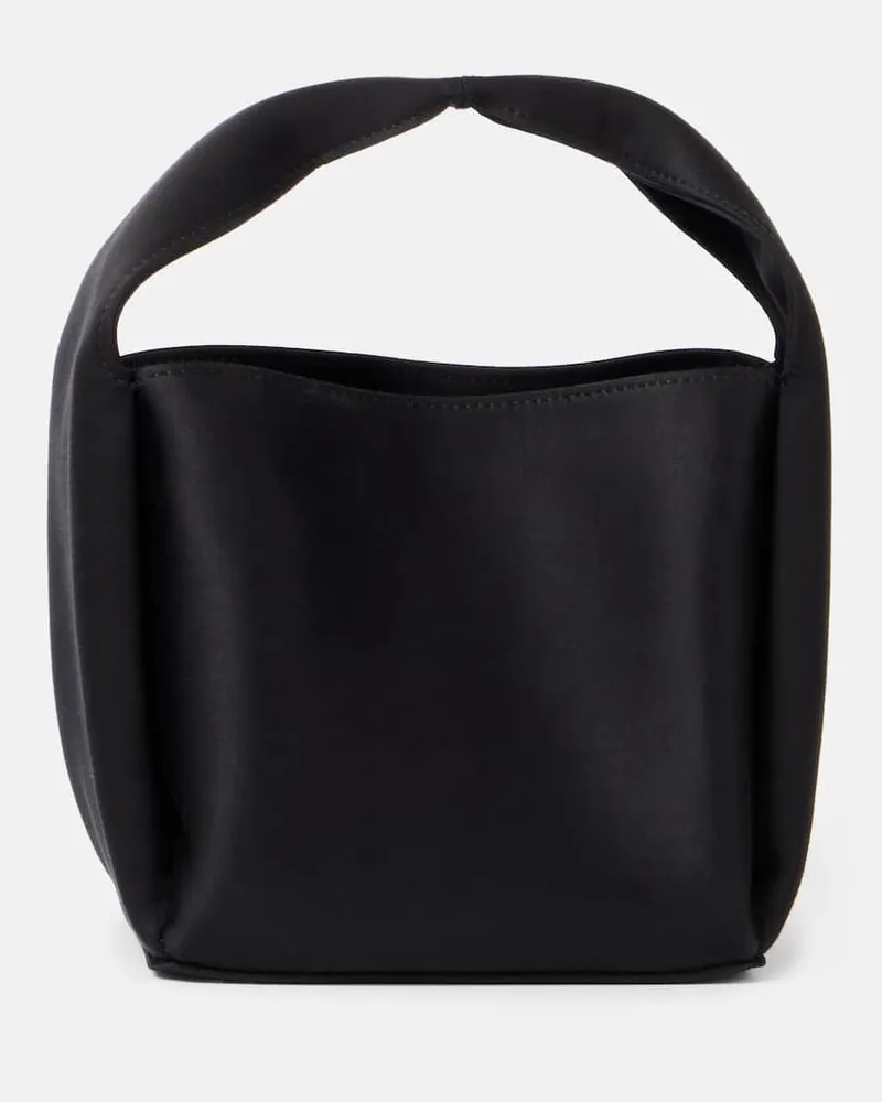 Totême Tote Petite aus Satin Schwarz