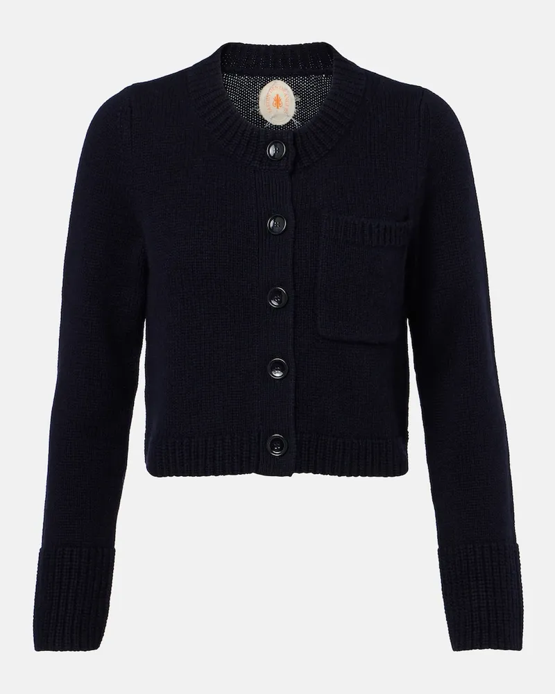 Jardin des Orangers Cardigan aus Wolle und Kaschmir Blau