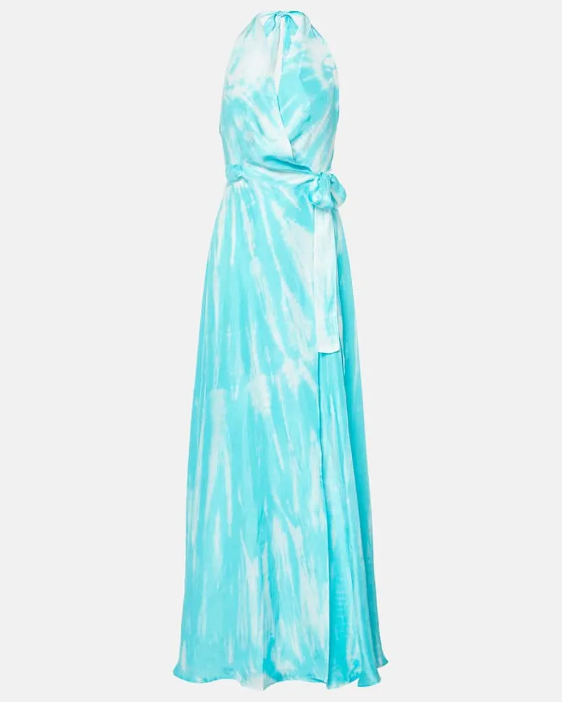 Anna Kosturova Maxikleid aus Seide Blau