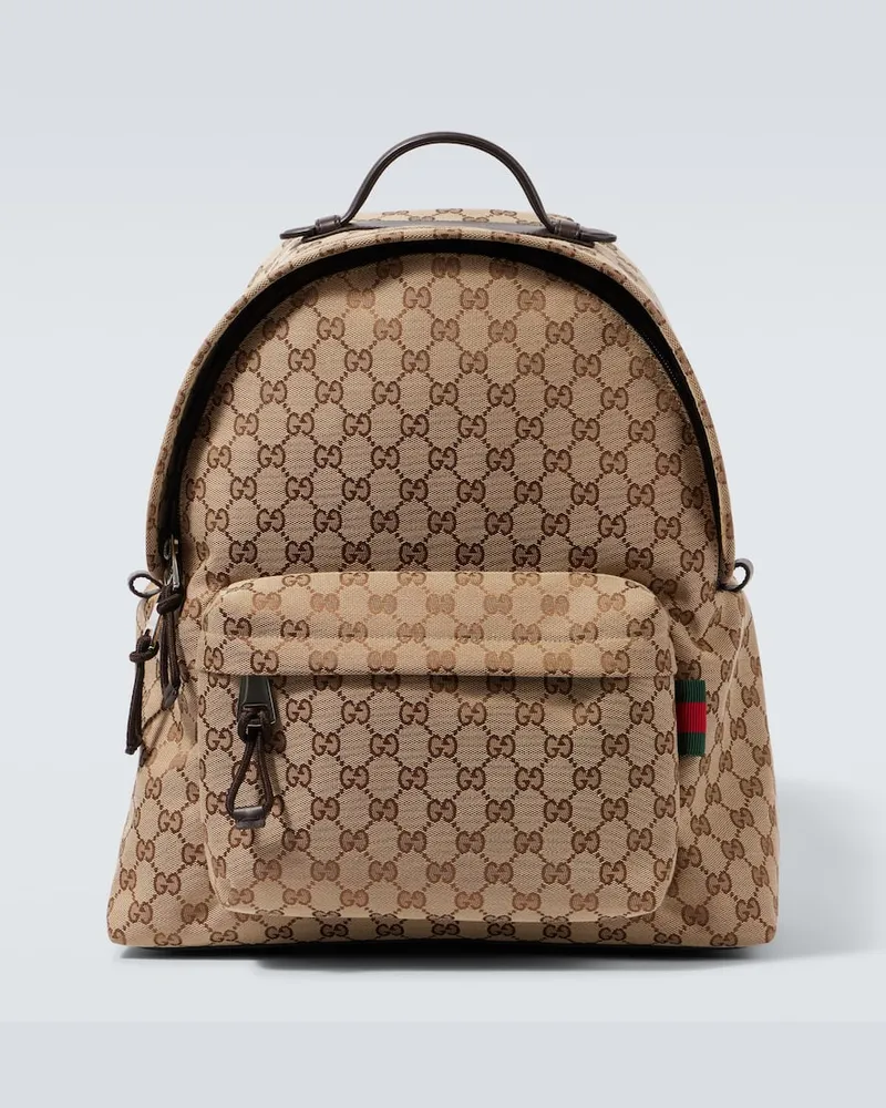 Gucci Rucksack Medium GG aus Canvas Beige