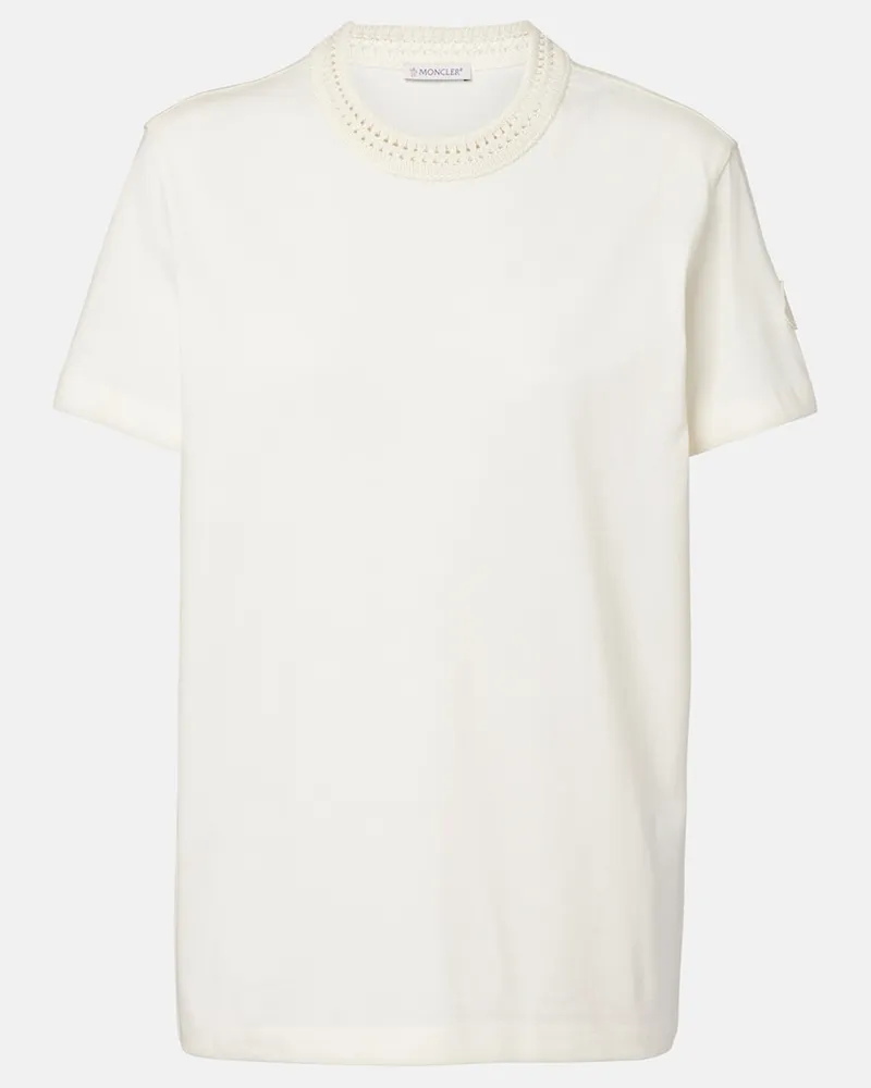 Moncler T-Shirt aus Baumwoll-Jersey Weiß