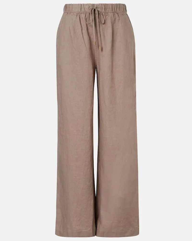 Heidi Klein Weite Hose Zakynthos aus Leinen Beige